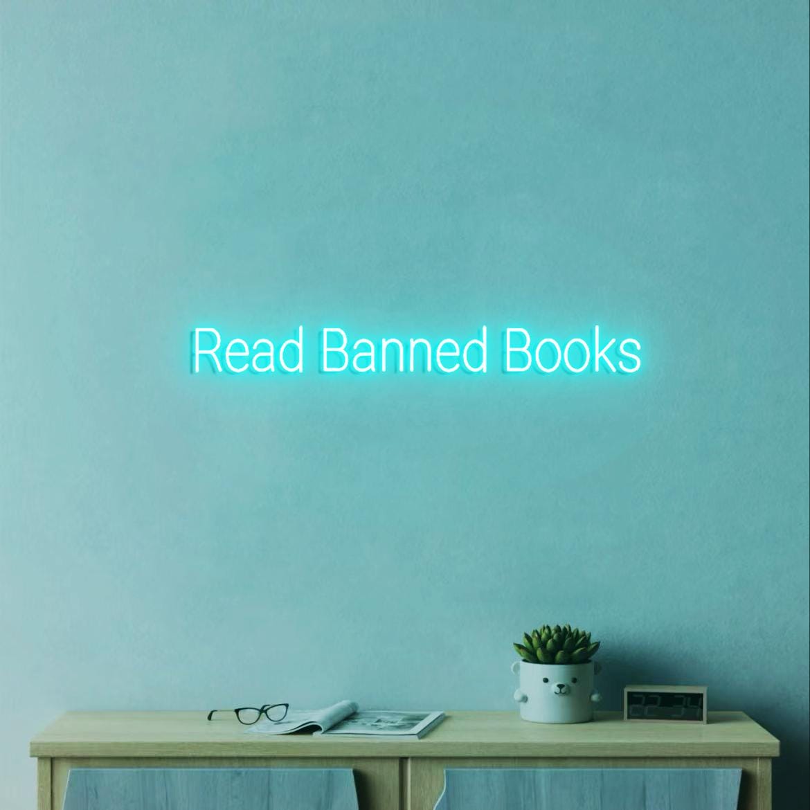 Read Banned Books Neon Light Sign, Funny Books Sign for Books Room Wall, Books Sign for Book shelf, Banned Sign Books Wall Decor, Read Sign