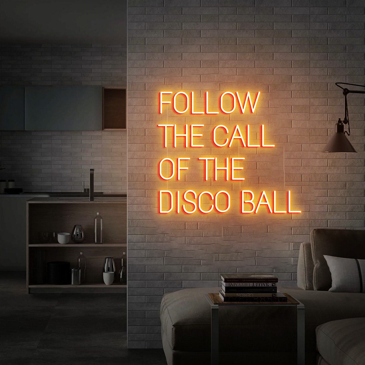 Custom Neon Sign Follow the Call of the Disco Ball Wall Decor Neon Light for Bar Sign Disco Party Decorations