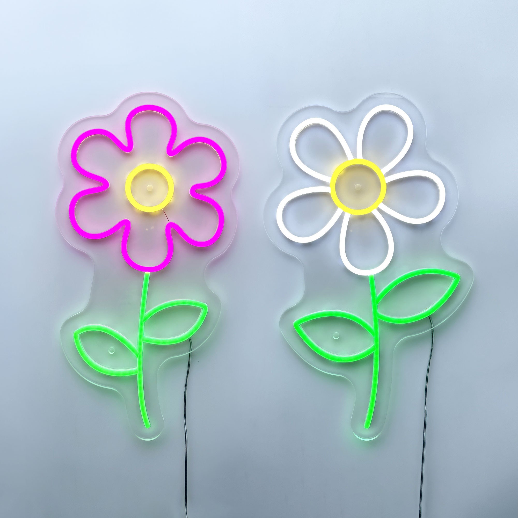Flowers Neon Light, Neon Sign Light Decor, Led Flower Wall Backdrop, Bedroom Neon Lights, Flower Sign Led Light Wall Art Decor