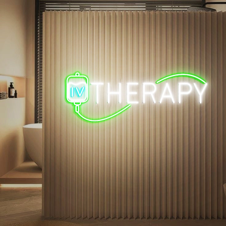 IV Therapy Neon Sign, Iv Injection Room Wall Decor, Med Spa Salon Neon Sign, IV Nutrient Therapy Room Decoration, Iv Drip Led Signs
