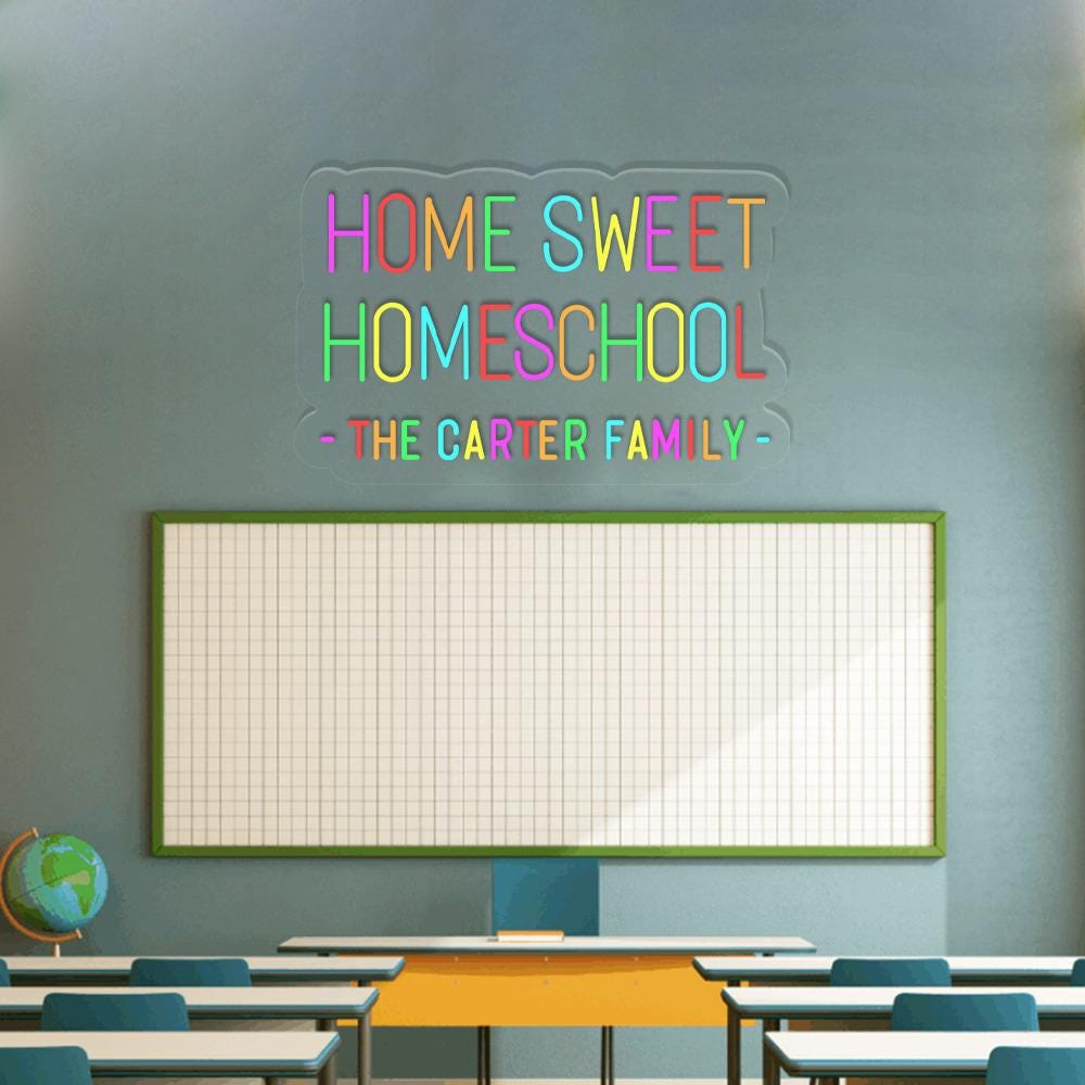 Home Sweet Homeschool Neon Sign, Positive Affirmation, Kids Wall Neon, Growth Mindset, Classroom Decor, Positive Classroom, Education Gifts