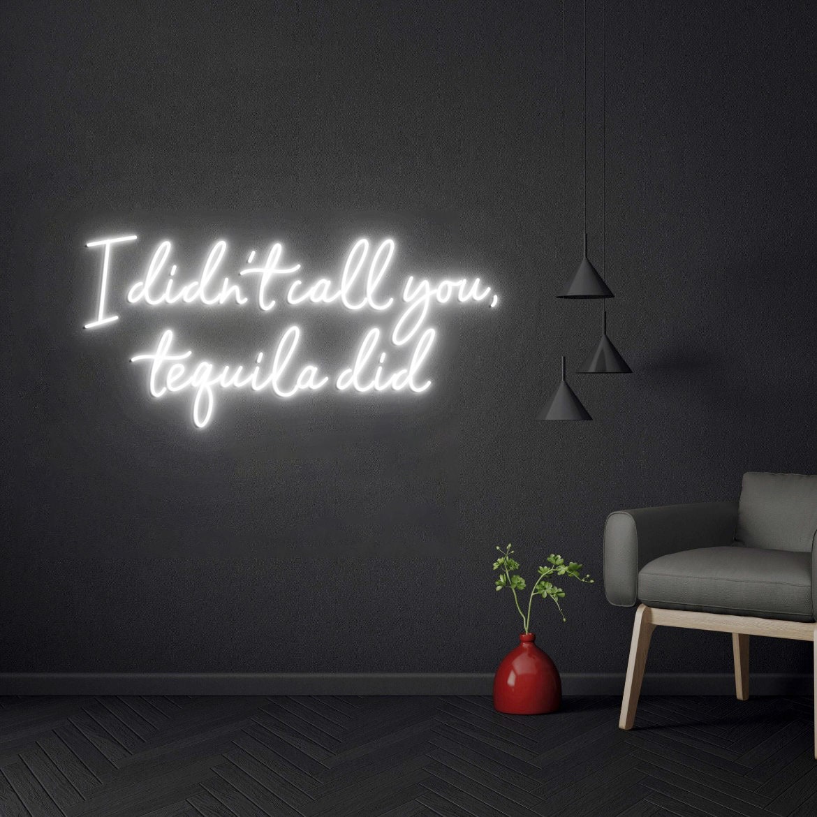 I Didn't Call You Tequila Did Neon Light Sign, Custom Tequila Bar Wall Decor Neon Sign, Bar Counter Decor, Tequila Sign