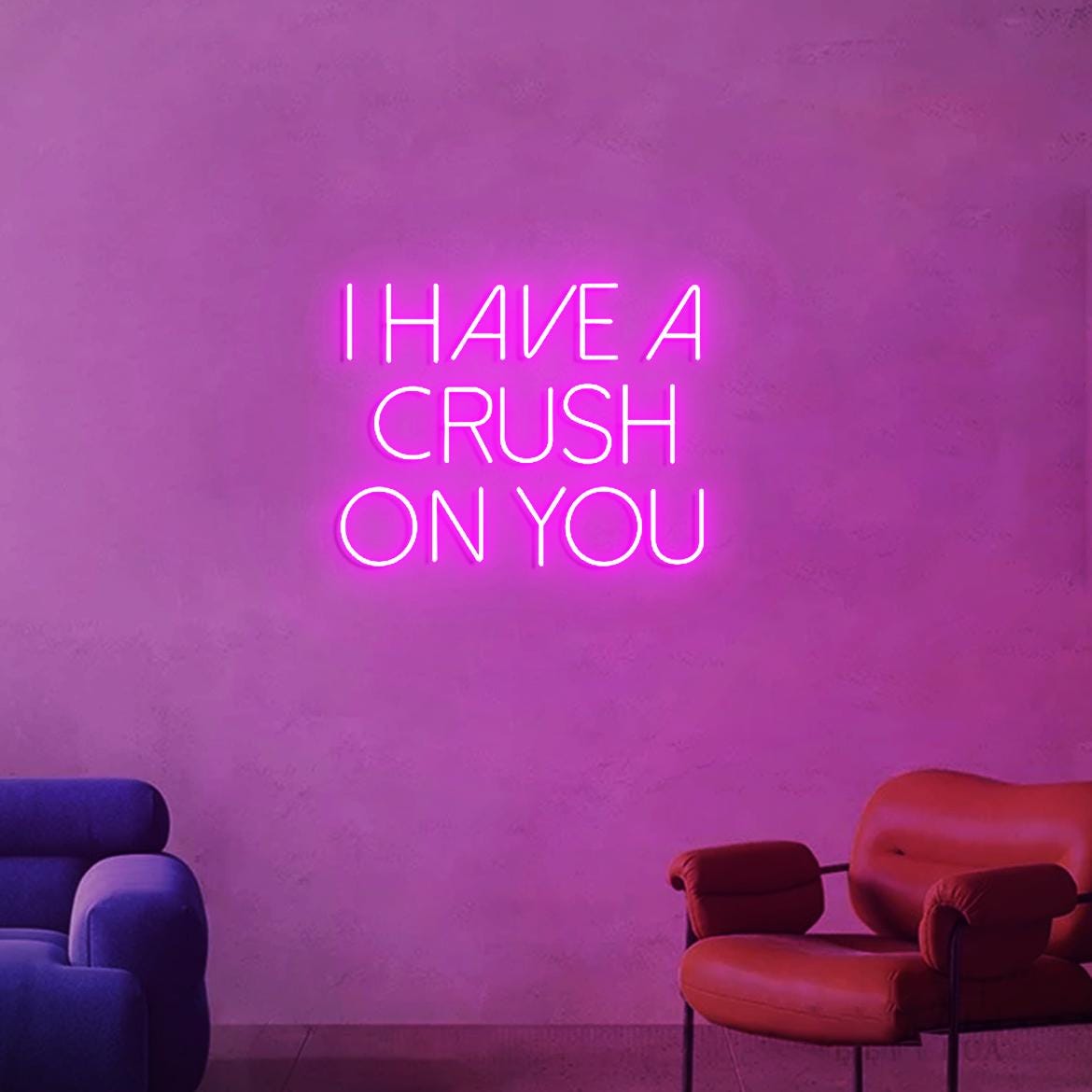 I Have Crush on You Neon Sign, Crush on you Sign, Custom Neon Sign Wall Decor, Red Light Neon Wall
