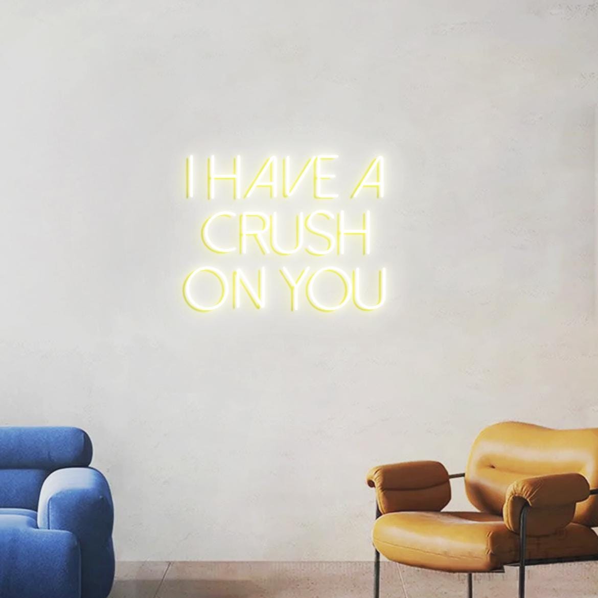 I Have Crush on You Neon Sign, Crush on you Sign, Custom Neon Sign Wall Decor, Red Light Neon Wall