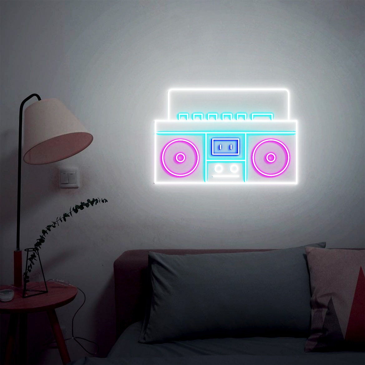 Boombox Neon Sign, Retro Old School Boombox Decor, Disco Radio Audio Party 80s Music Neon Sign, Retro Radio Sign Hip Hop Rap Music Decor