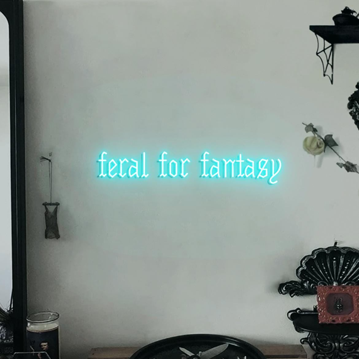 Feral For Fantasy Neon Sign, Feral Sign, Custom Neon Sign Fantasy Books Room Wall Decor, Fantasy Reader Gift, Fantasy Sign, Goth Ideas