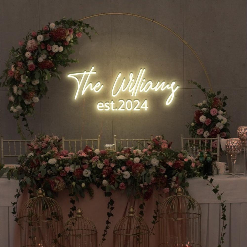 Wedding Battery Operated Neon Sign Custom, Neon Light for Home Decor, Neon Sign Wedding, Neon Name Sign for Wedding Decor, Wedding Neon Sign