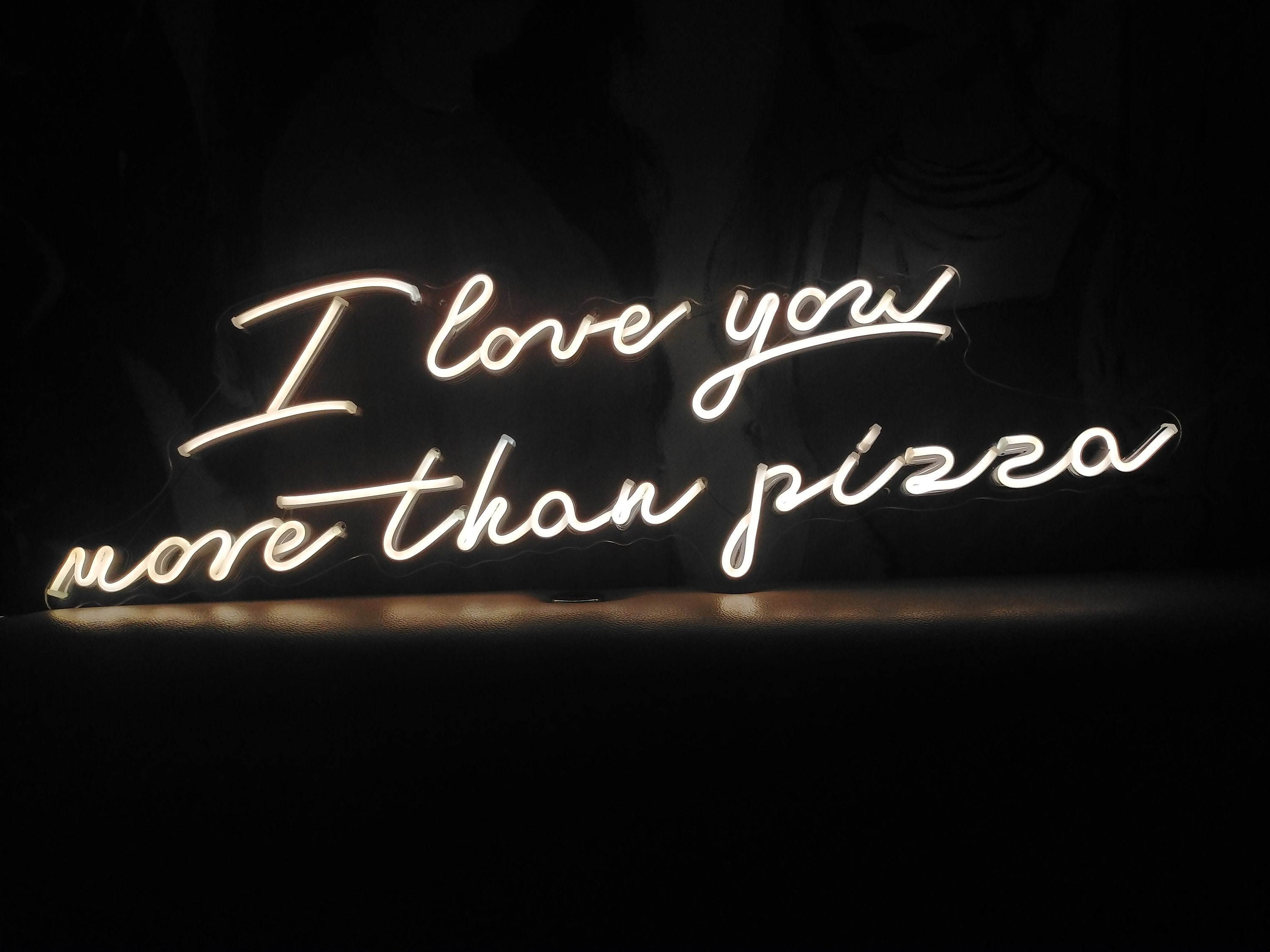 Custom Neon Sign I Love You More Than Pizza Neon Signs