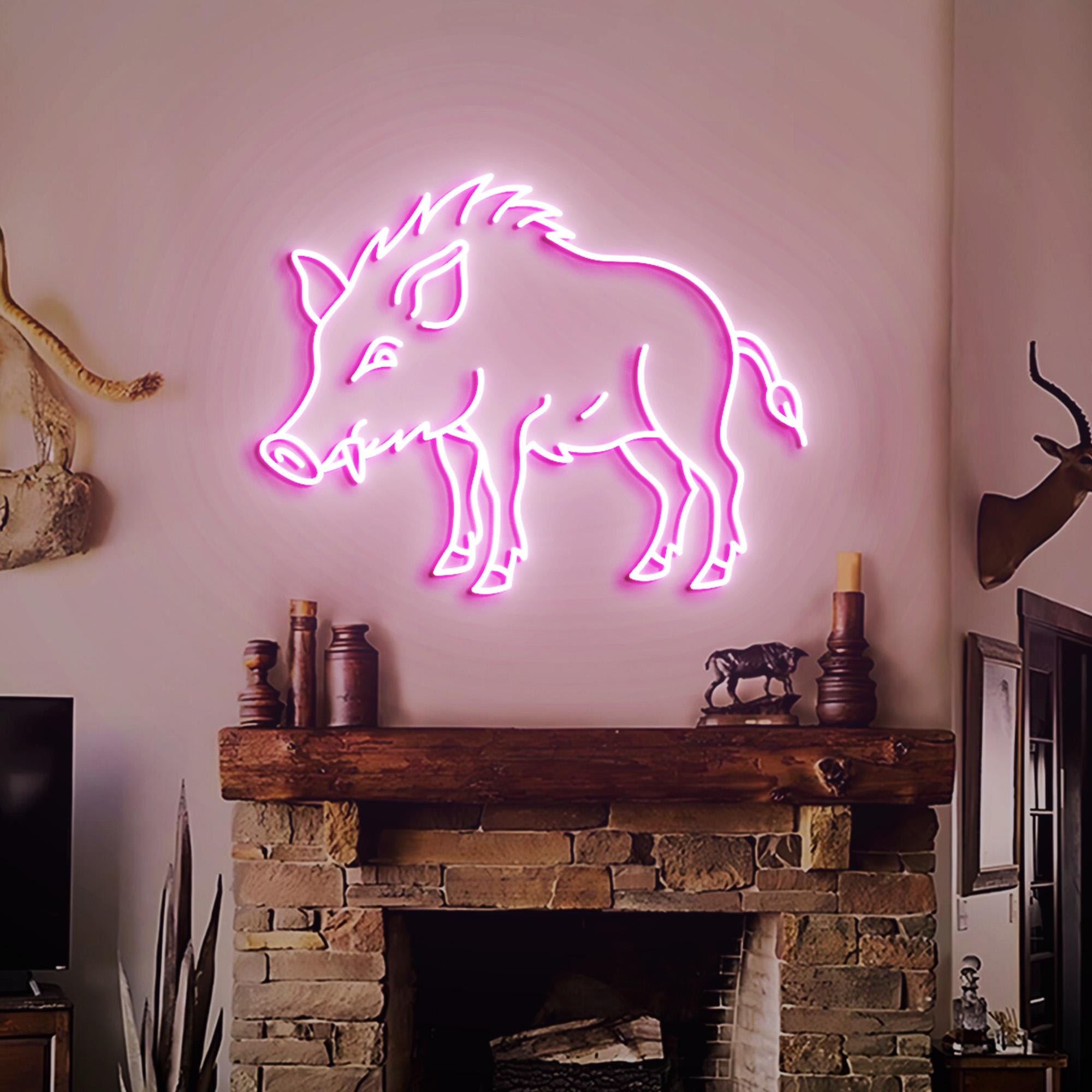 Boar Neon Sign, Boar Led Neon Light, Boar Shaped Neon Sign, Boar Wall art, Custom Animal Light Sign, Boar Wall Decor