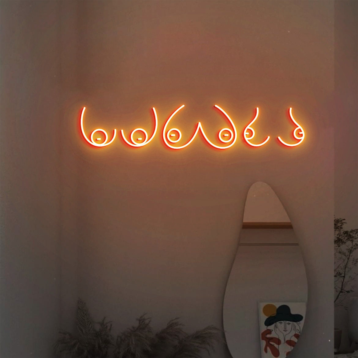 Breast Neon Sign, Breast Art, Body Positivity Wall Art, Feminist Wall Art, Woman Body Positive, Body Positive Art, Breast Cancer Awareness