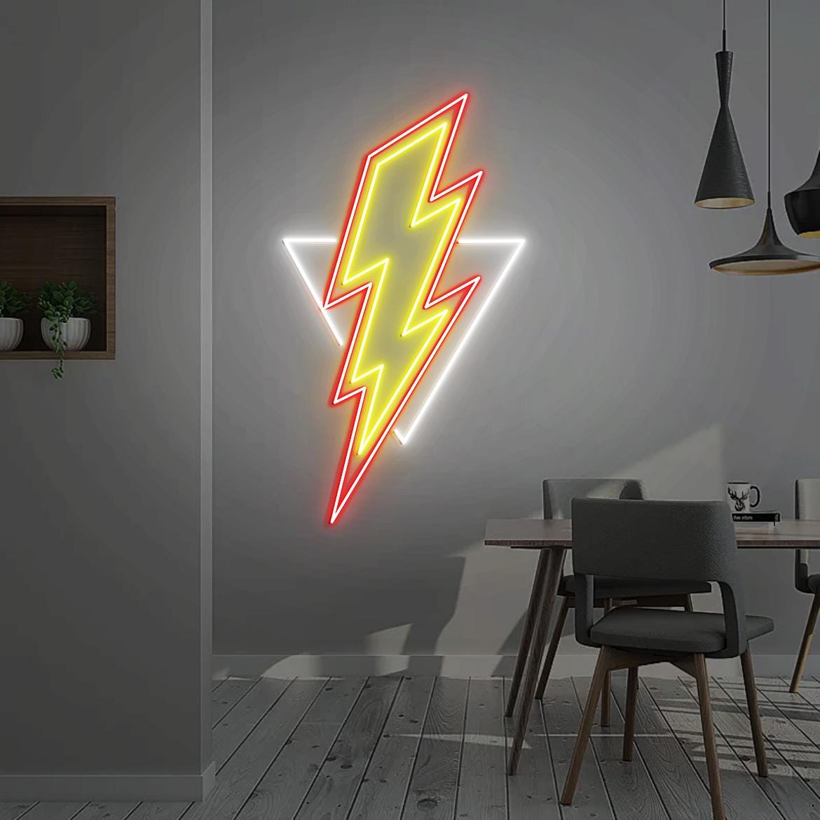 Lightning Bolt Neon Sign, Lightning Bolt Shape Wall Art, Thunder Bolt Lightning, Game Boy Room Decor, Bolt Gift for Kids
