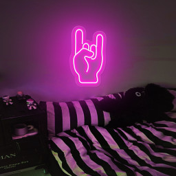 Rock On Hand Sign Kid Room Flex Silicone LED Neon Sign/Music Gesture Neon Sign/ Heavy Metal Sign Wall Art/ Band Personalized Gift/Wall Decor