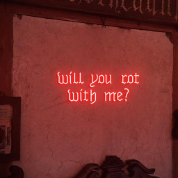 Will you Rot with me? Neon Sign, Gothic Themed Proposal Decor Idea, Old English gothic wedding decoration Backdrop Neon Light