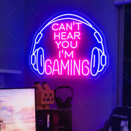 Gaming Neon Sign, Large Bright and Dimmable Colored LED Headset Gamer Neon Light, Headphone Lightup Game Signs for Game Zone Room Boy Gifts