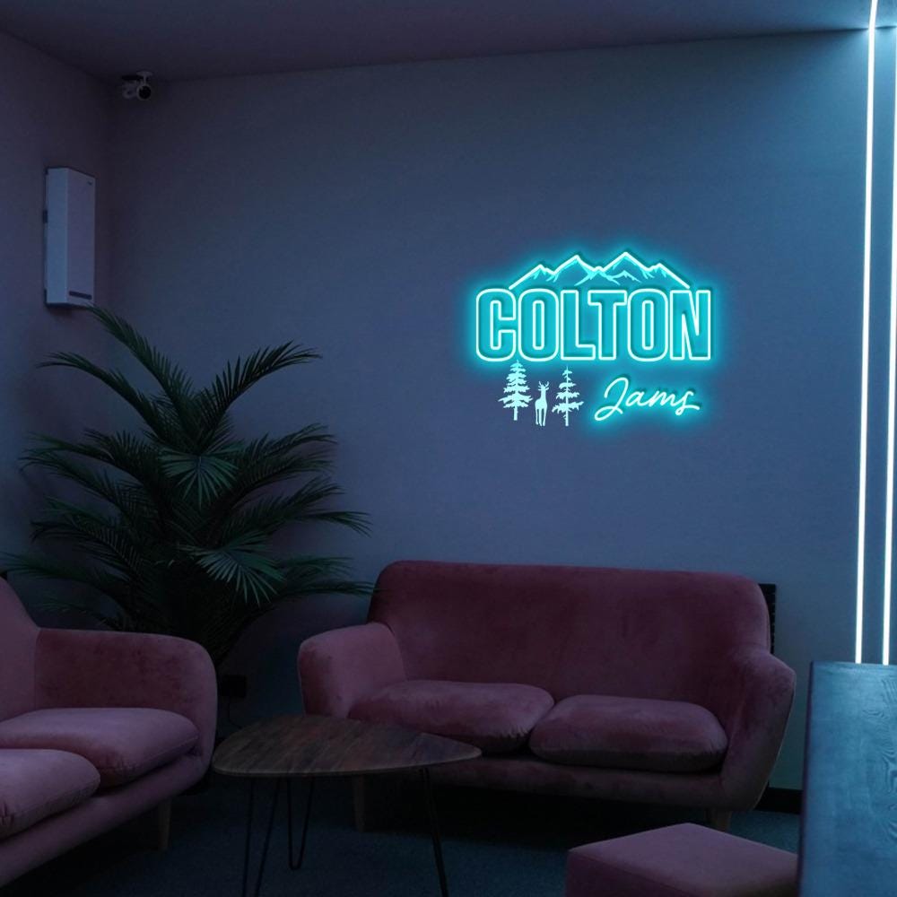 Custom Neon Theme Name Sign, Wildlife Nursery Decor, Custom Name Neon Sign, Name Neon Sign for Nursery, Neon Name Decor , Nursery Wall Art