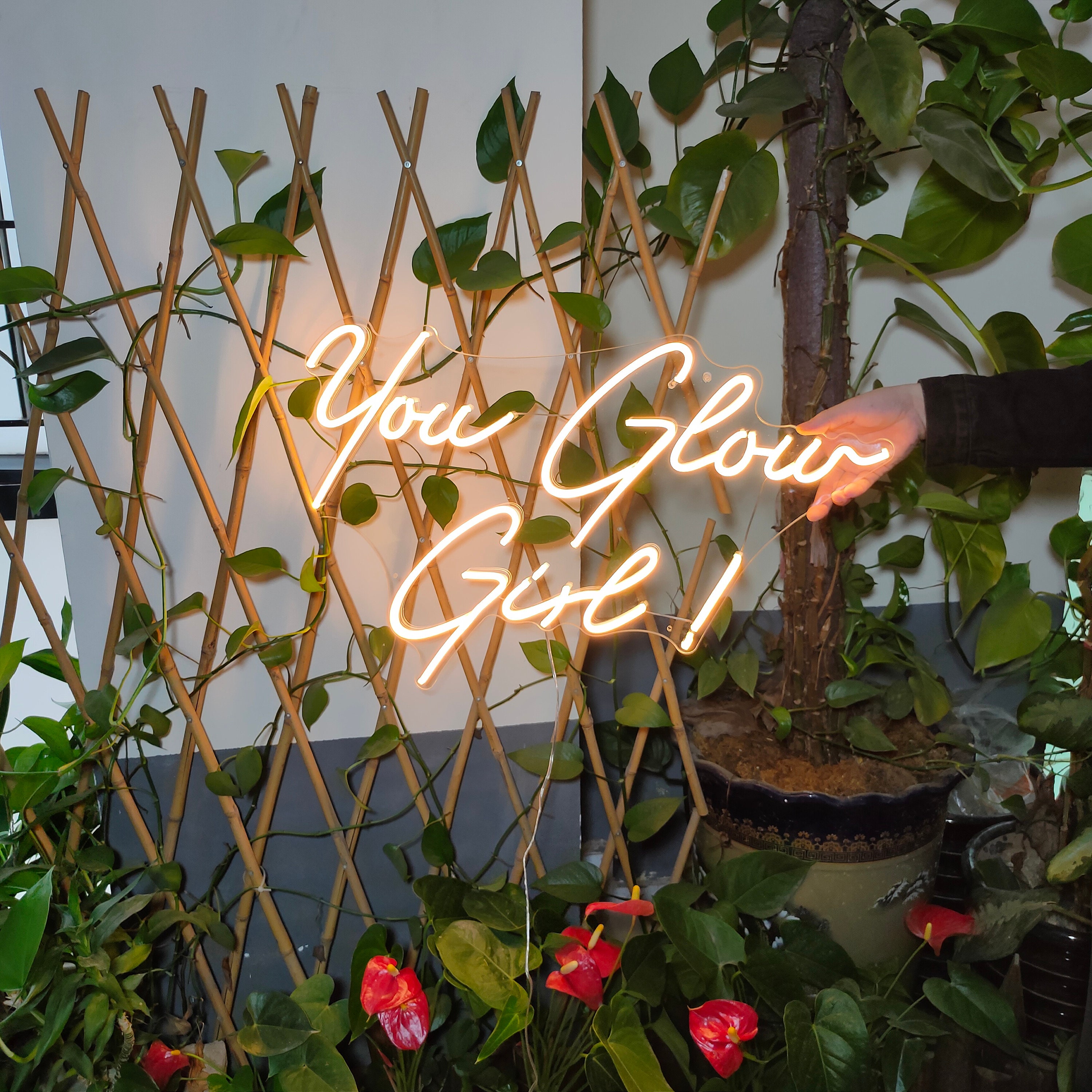 Custom Neon Sign You Glow Girl Neon Sign Bedroom Neon Sign Wall Decor Wedding Neon Sign Neon Name SignNeon Light Sign For Wall