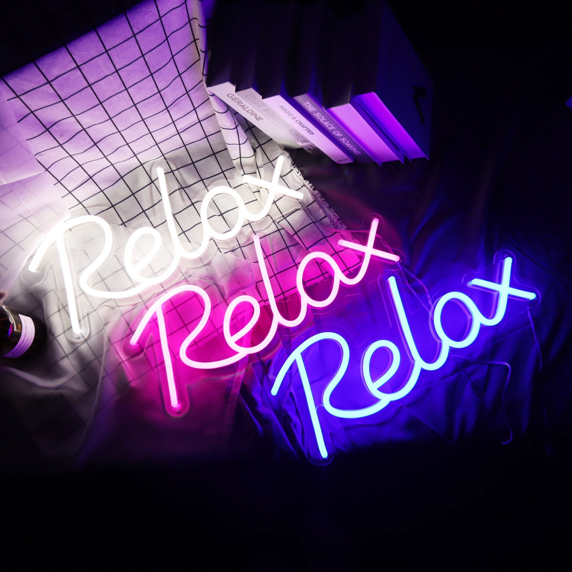Relax Neon Sign | Relax Wall Art | Neon sign Bedroom | Room Decor | Cafe Shop Relax Light Sign | Relaxation | Relax Sign for Bathroom