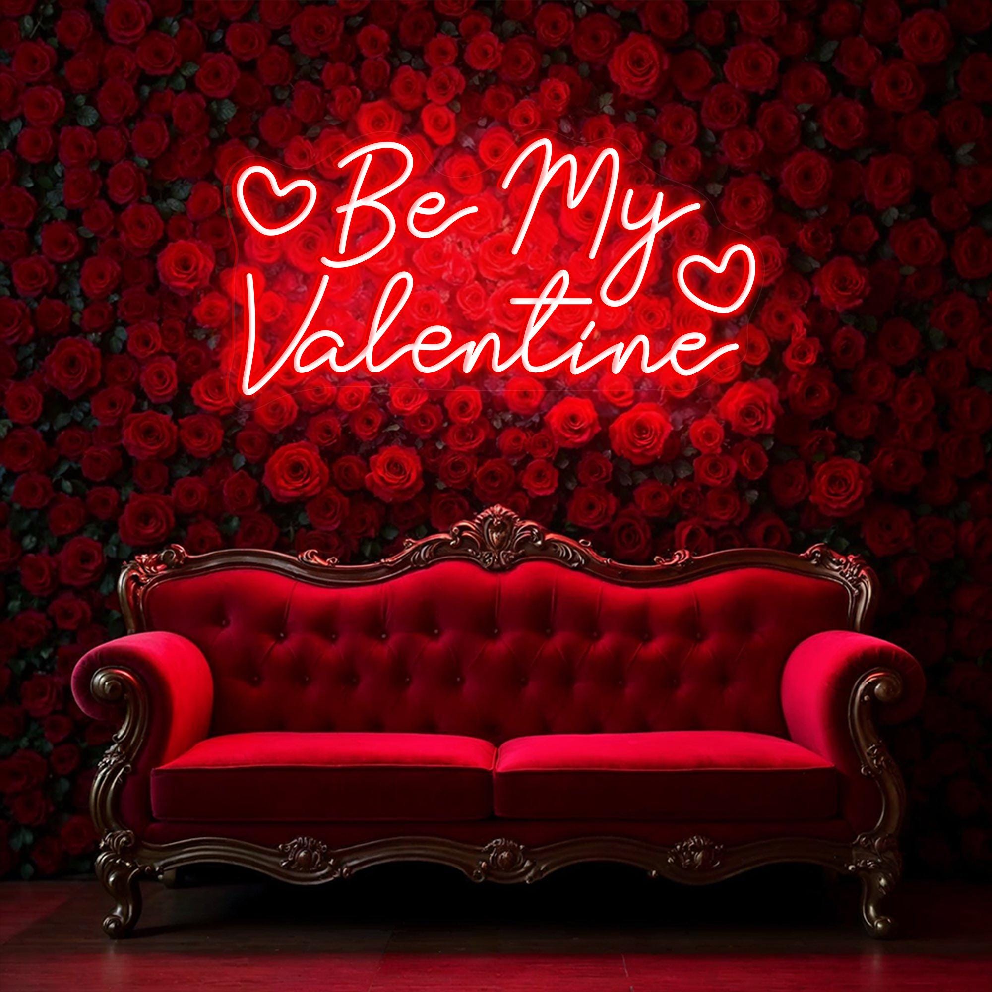 Be My Valentine Neon Sign Custom Neon Sign Valentine Gift for Wife Anniversary Gift for Her Wedding Gifts Couples Gift for Valentine Decor