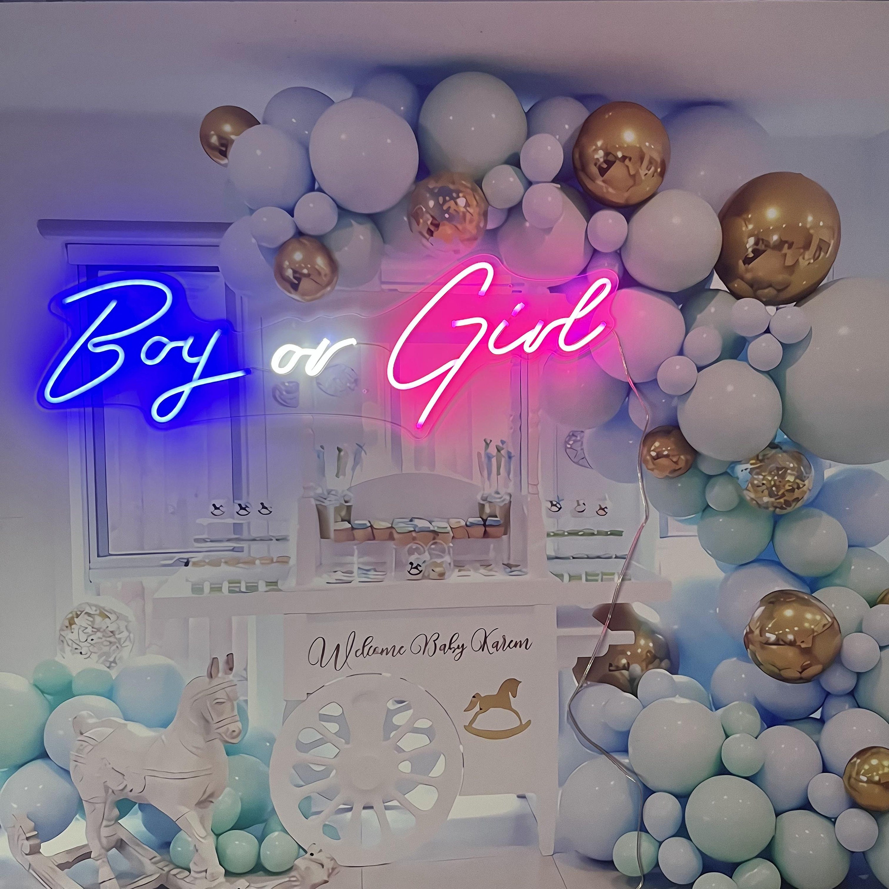 Boy or Girl Neon Signs Light Custom Baby Shower Gender Reveal Party Decoration Led For Home Room Birthday Supplies Neon Sign Wall Decor