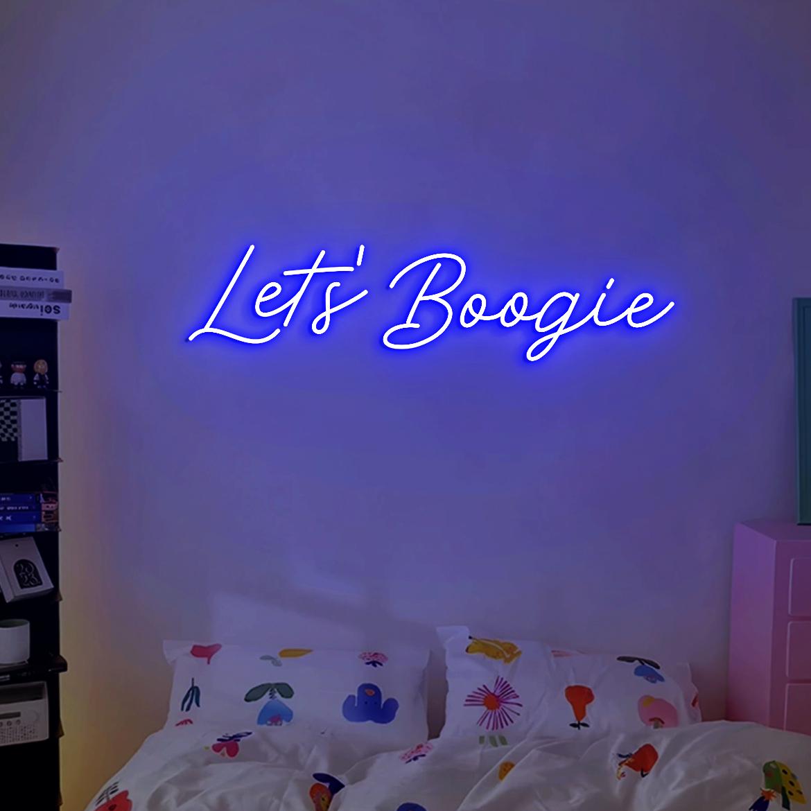 Let's Boogie Neon Sign, Boogie Disco Themed Party Wall Neon Sign, Boogie 70s, 80s Party Prom Decor, Boogie Party Addition Decor