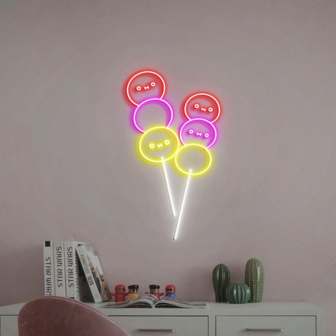 Mochi Neon Sign, Cute Mochi Neon Light, Adorable Mochi Wall for Room Decor, Kawaii Mochi Room Decor, Japanese Mochi Decor