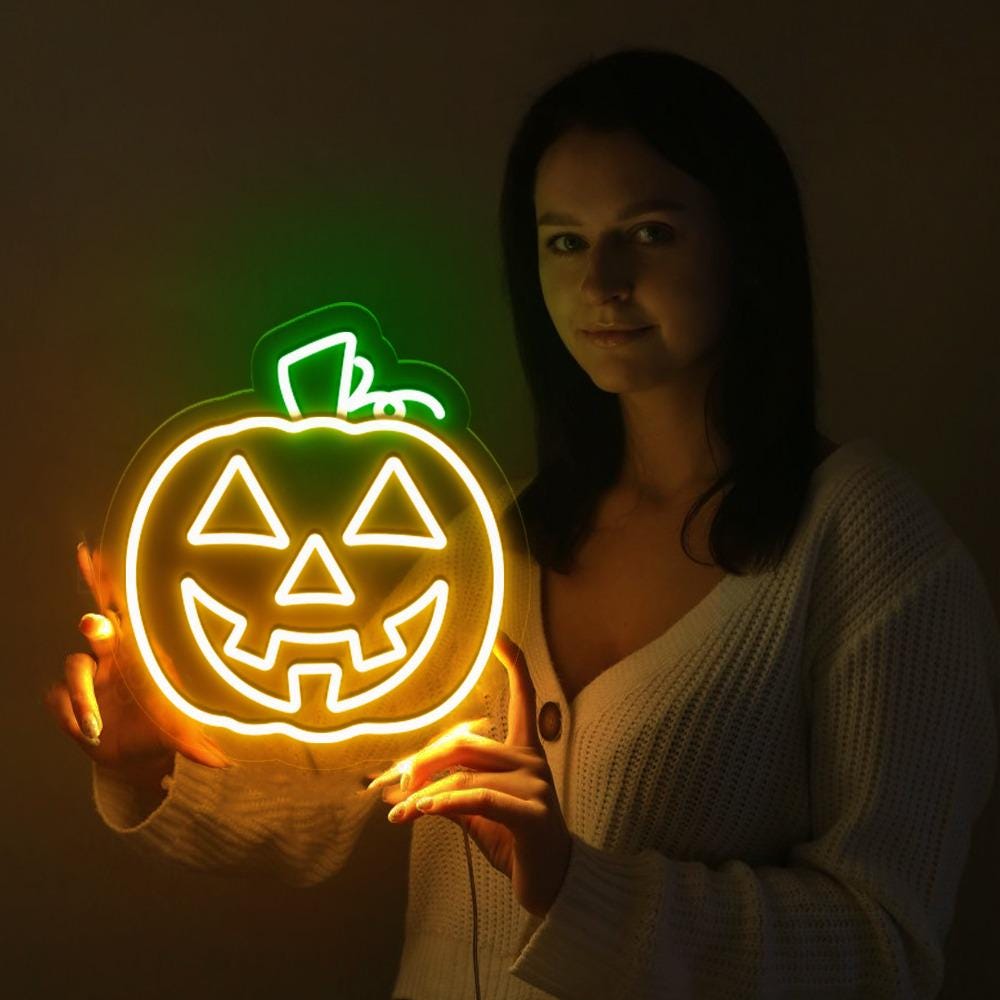 Cute Pumpkin Neon Sign Gifts, Funny Spooky Neon Sign, Ghost Neon Led, Spooky Season Gifts, Halloween Party Neon Sign, Fall Ghost Neon