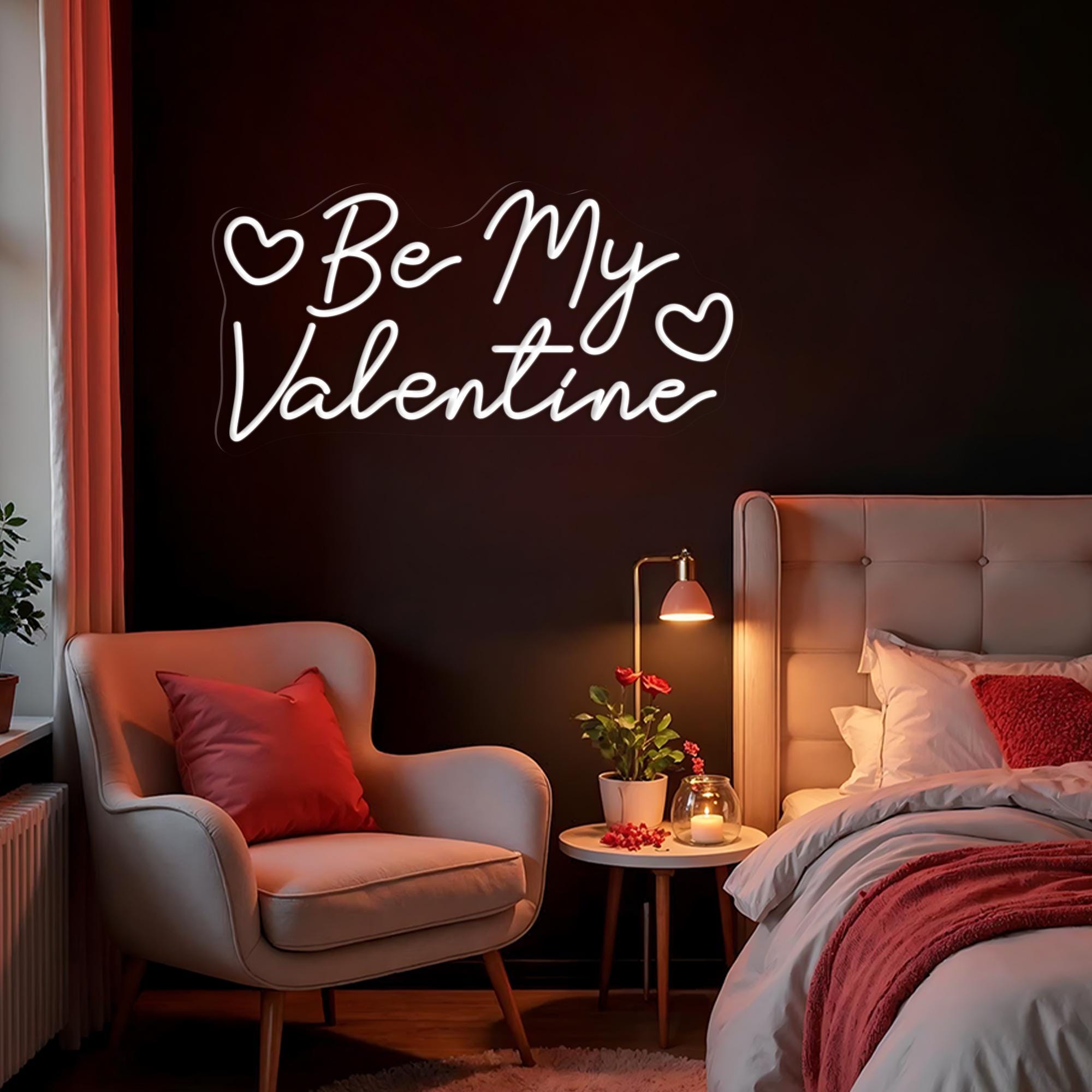 Be My Valentine Neon Sign Custom Neon Sign Valentine Gift for Wife Anniversary Gift for Her Wedding Gifts Couples Gift for Valentine Decor