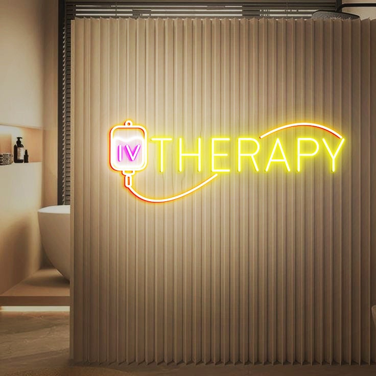 IV Therapy Neon Sign, Iv Injection Room Wall Decor, Med Spa Salon Neon Sign, IV Nutrient Therapy Room Decoration, Iv Drip Led Signs