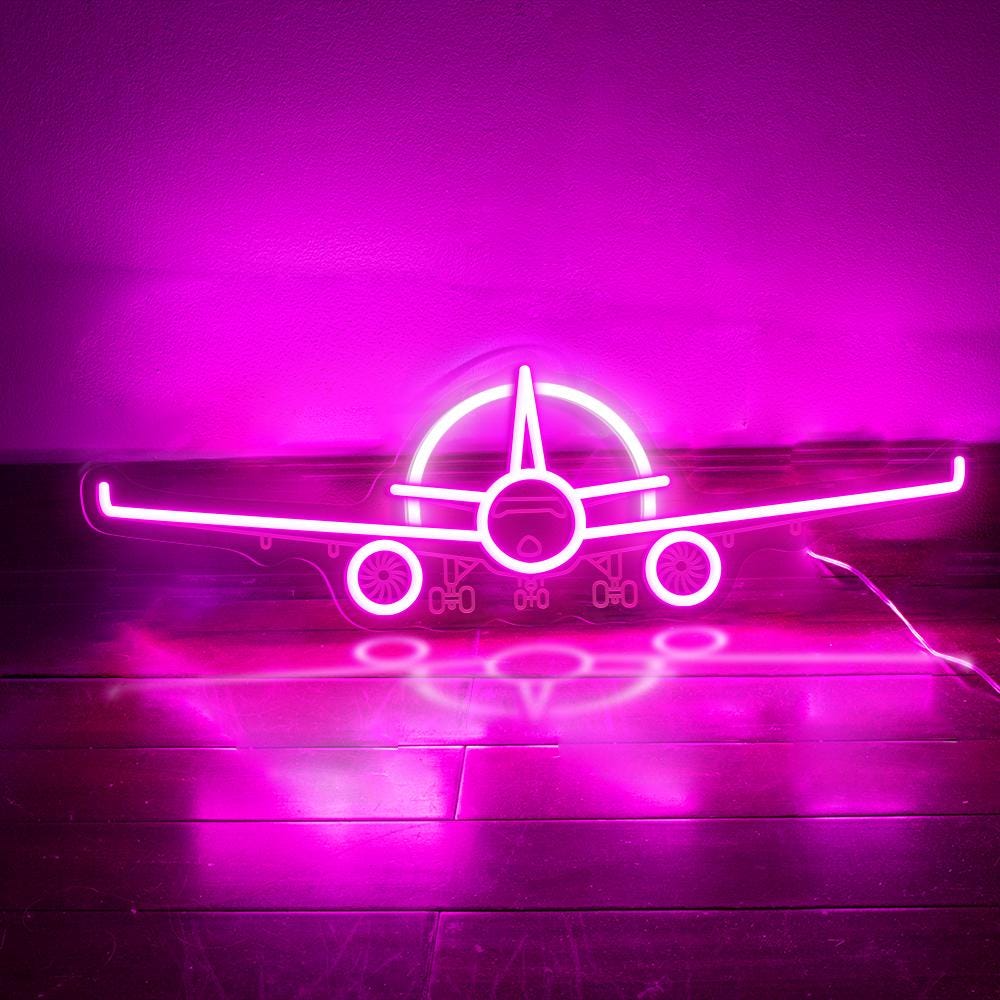 Airplane Neon Sign, Plane Led Sign, Airplane Wall Art, Aviation Light Sign, Airplane Wall Art, Airplane Sign, Gift for Kid, Kids Room Decor