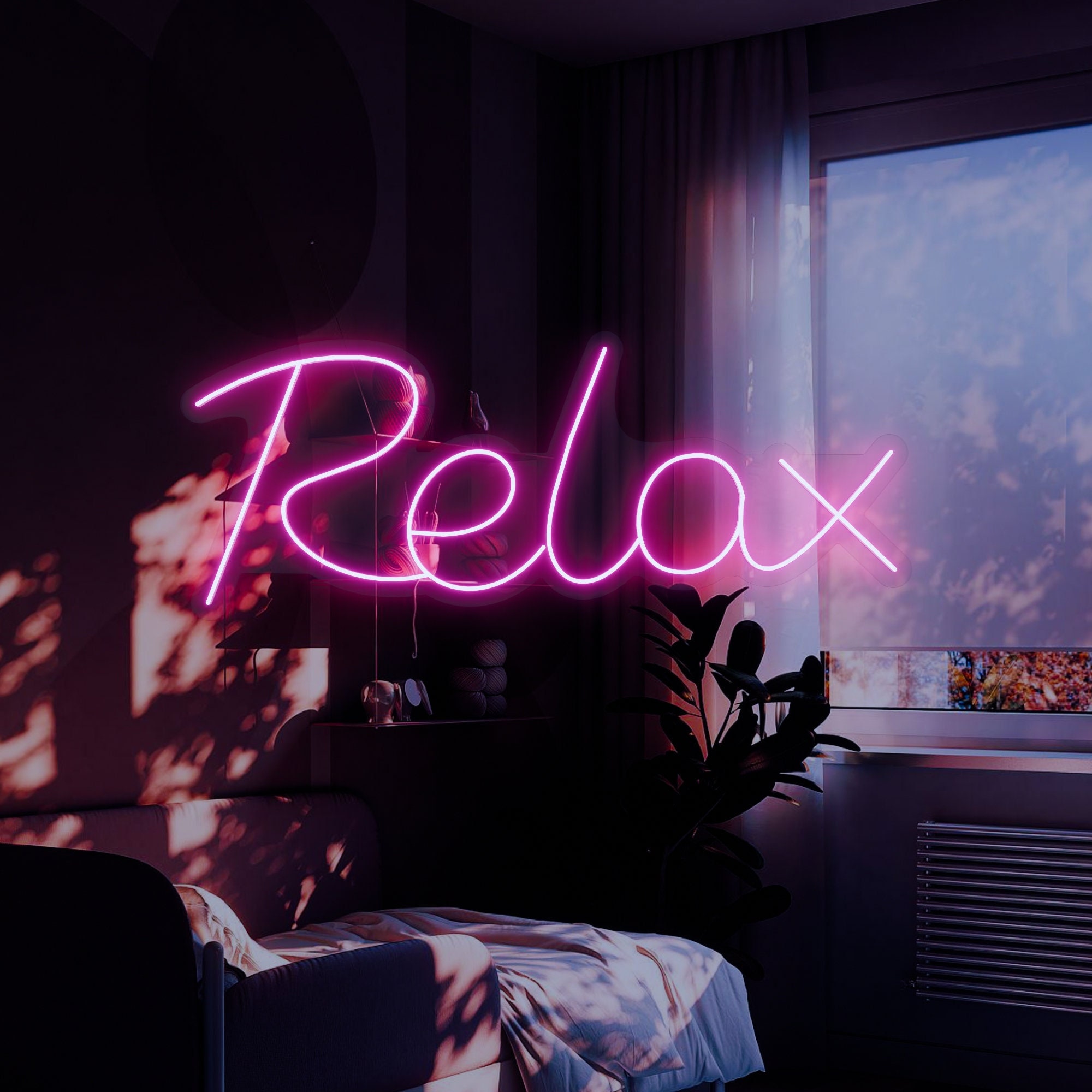 Relax Neon Sign | Relax Wall Art | Neon sign Bedroom | Room Decor | Cafe Shop Relax Light Sign | Relaxation | Relax Sign for Bathroom