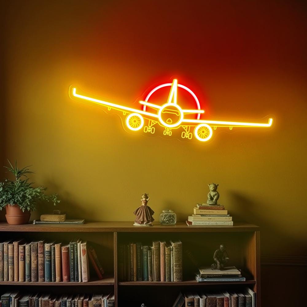 Airplane Neon Sign, Plane Led Sign, Airplane Wall Art, Aviation Light Sign, Airplane Wall Art, Airplane Sign, Gift for Kid, Kids Room Decor
