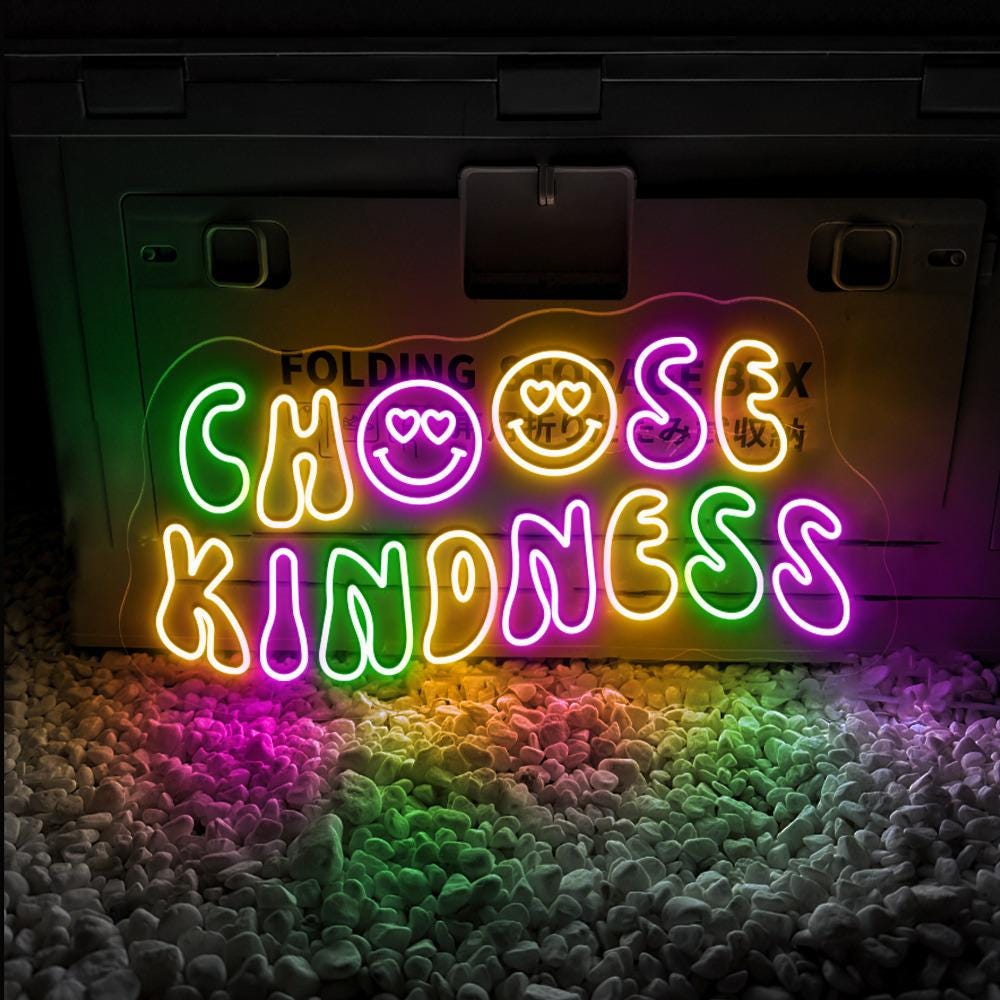 Choose Kindness Neon Sign, Cute Teacher Neon Sign, Teacher Smiley Face Neon Sign, Positive Affirmation Neon Sign, Group Teacher Neon Gifts