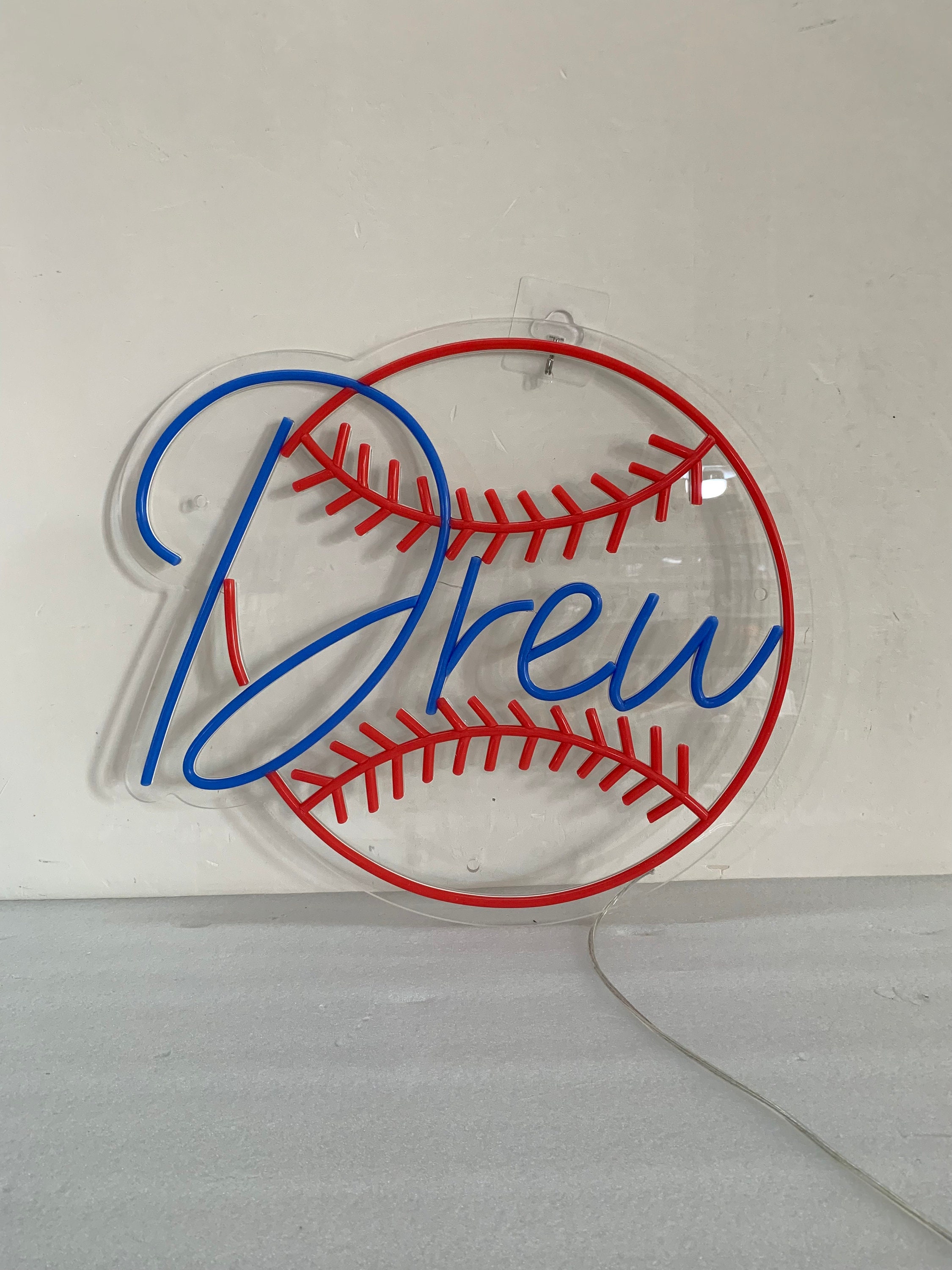 Custom Neon Sign Baseball, Personalized Baseball Name Sign, Boys Baseball Room Wall Decoration, Baseball Gift for Boys