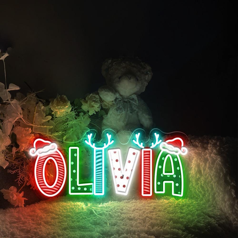 Custom Name Christmas Neon, Christmas Gifts, Christmas Neon Sign, Family photo Christmas Neon, Christmas Family, Christmas Neon Sign Gifts