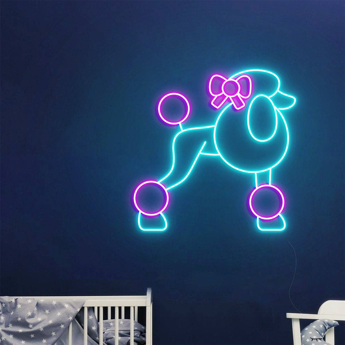 Cute Poodle Dog Neon Sign, Dog Pet Shop Wall Decor, Dog Salon Wall Art, Gift for Dog Lover, Dog Neon Sign Wall Art