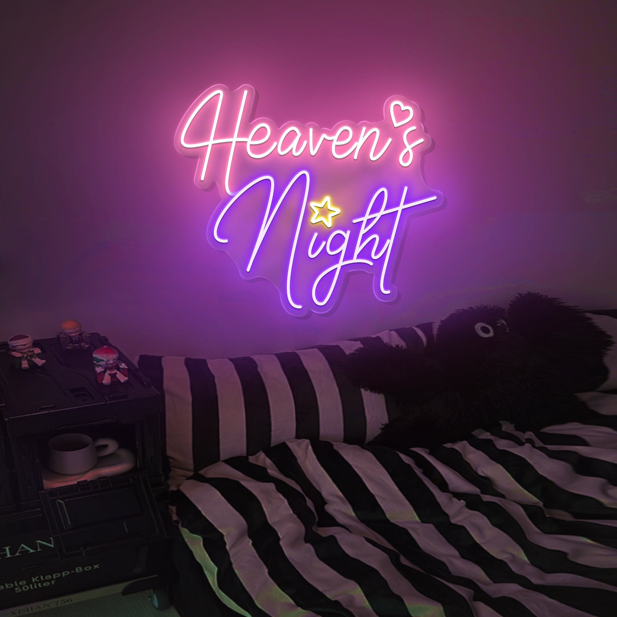 Heaven's Night Neon Sign | Custom Neon Lights Sign | Wedding Neon Sign | LED Neon Sign Bedroom | Game Room Wall Decoration | Christmas Gift