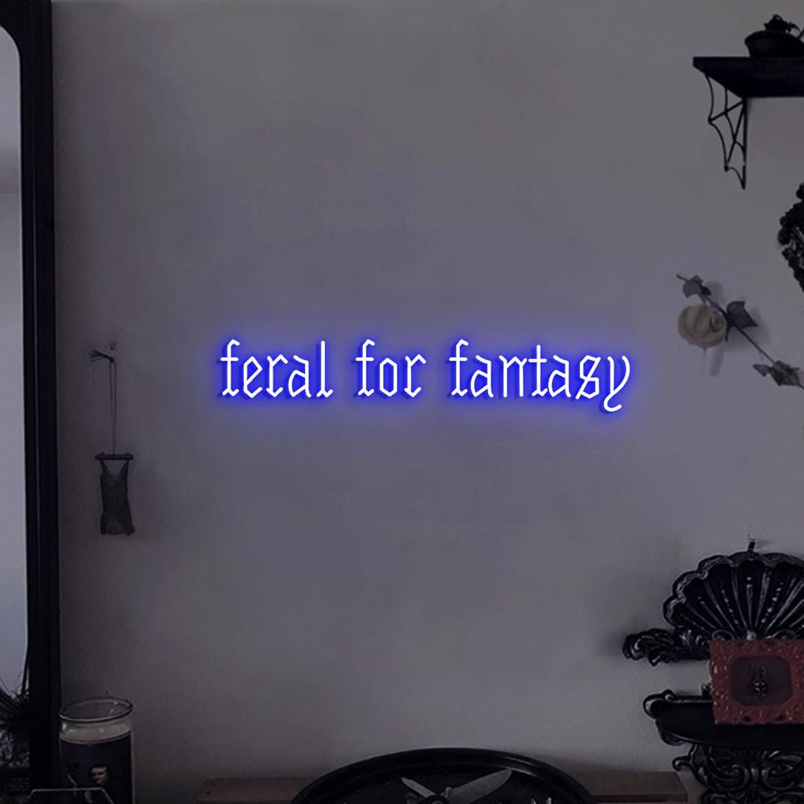 Feral For Fantasy Neon Sign, Feral Sign, Custom Neon Sign Fantasy Books Room Wall Decor, Fantasy Reader Gift, Fantasy Sign, Goth Ideas