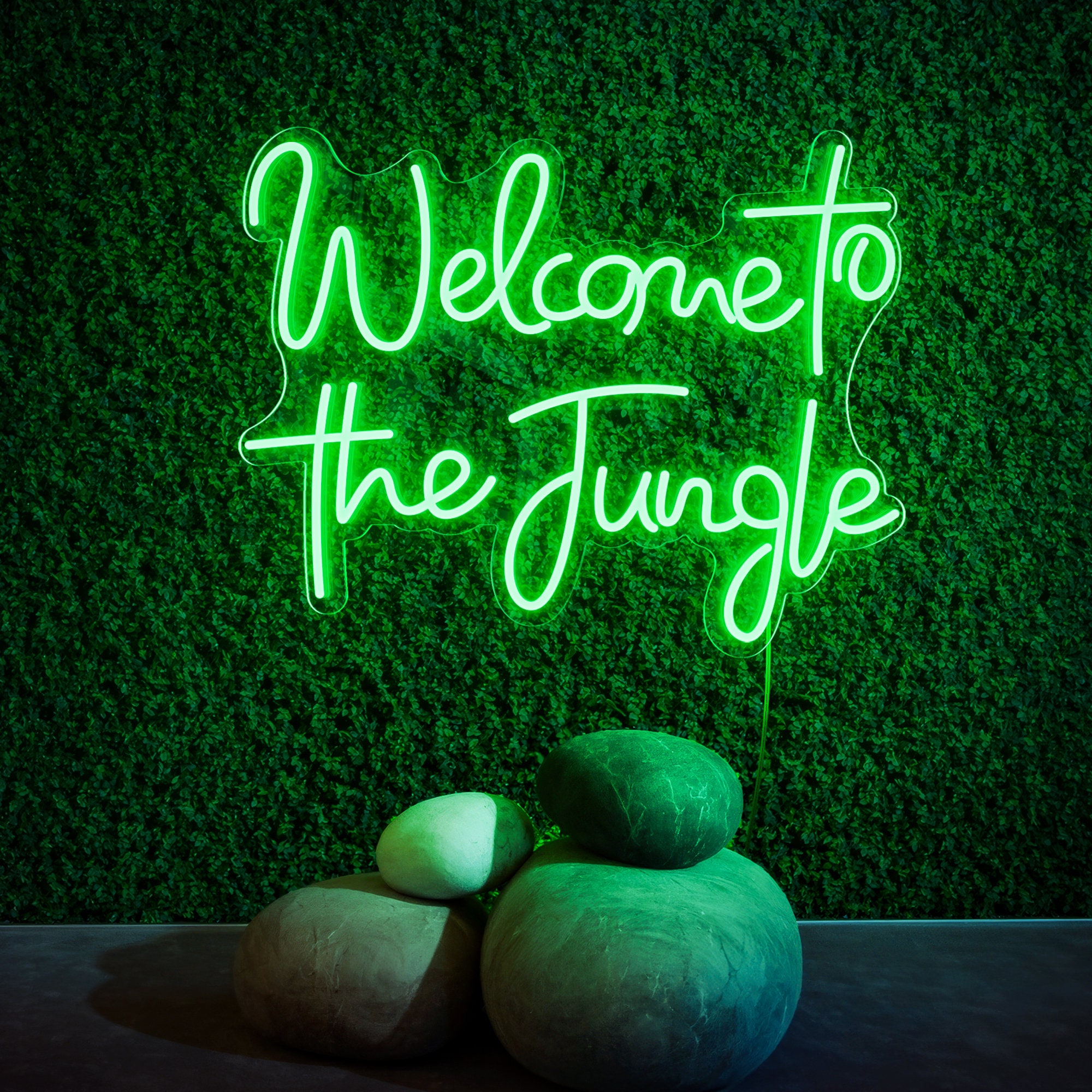 Welcome To The Jungle Neon Sign, Neon Art Signs, LedWall Hanging Bar Sign,Party Home Bedroom Decor, Light Up Signs,Neon Sign,Wall Neon Art