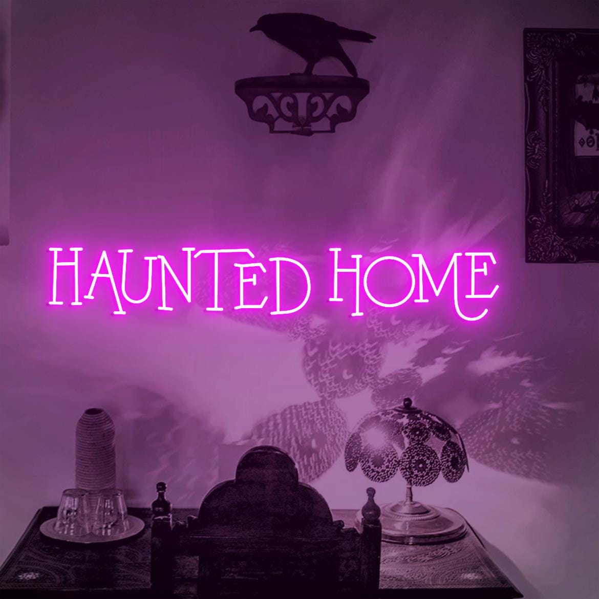 Haunted Home Sign, Haunted Sign Home Decor, Halloween Haunted Home Sign, Halloween Home Decor, Halloween Decor Idea, Haunted House Decor
