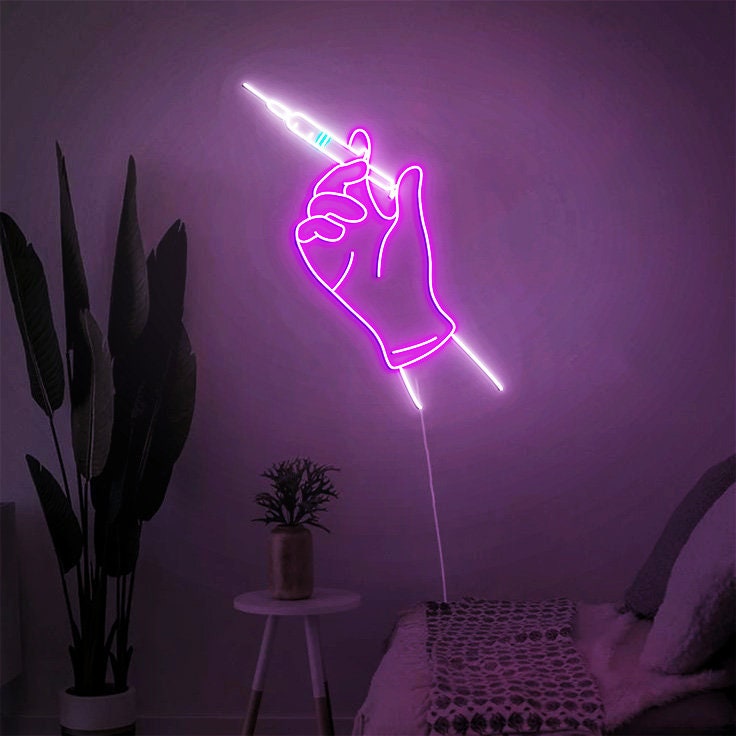 Injection Neon Sign, Injection Treatment Room Decor, Beauty Clinic Decor, Nurse Injector Art, Esthetician Art, Injection Syringe Wall Art