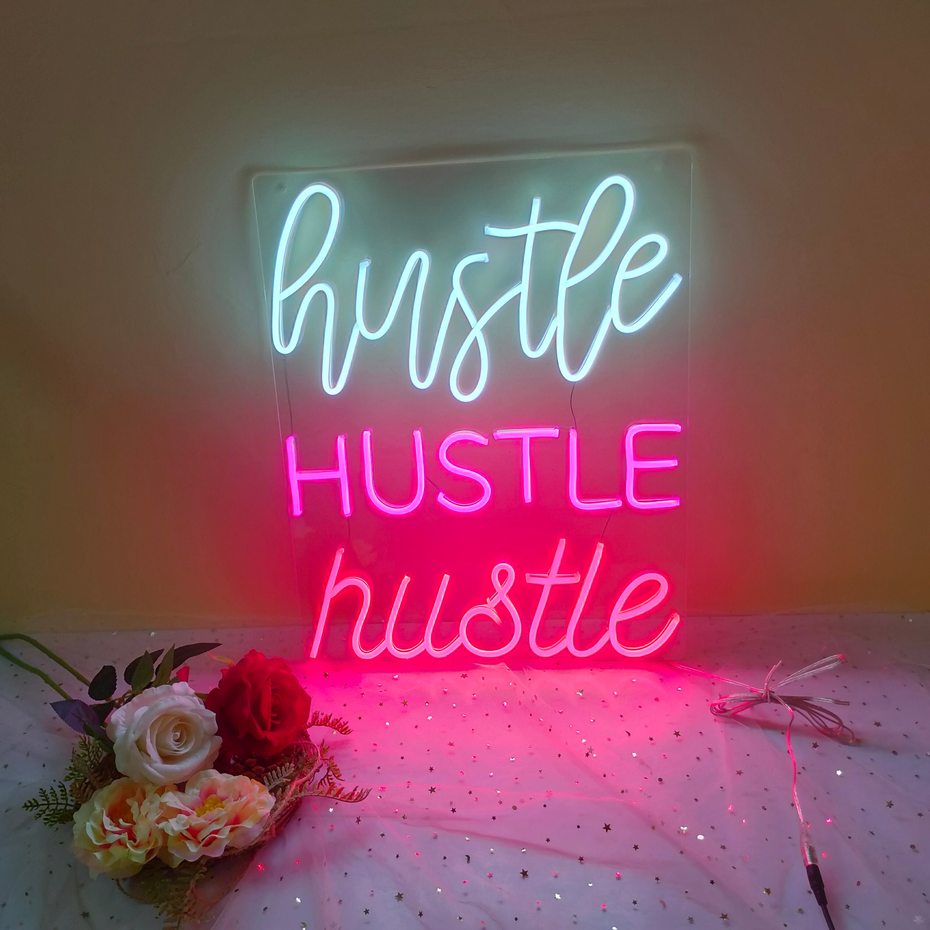 Hustle Neon Sign Custom,Led Neon Sign,Neon Sign Wall Decor,Wedding Neon Sign For Reception,Arcade Neon Sign,Neon Room Sign