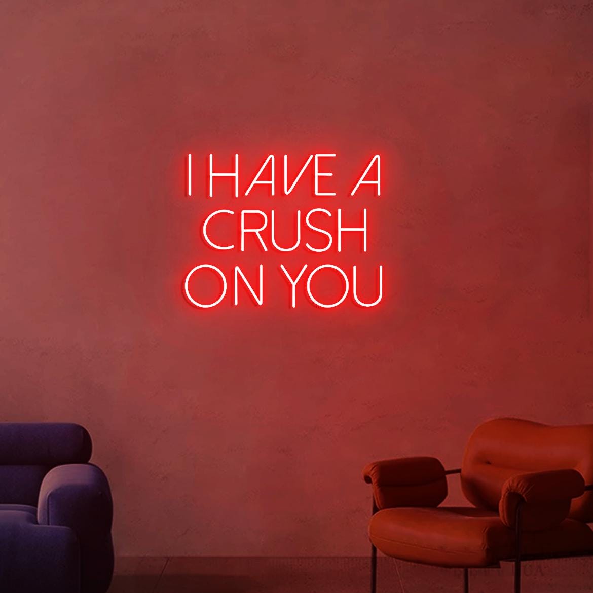 I Have Crush on You Neon Sign, Crush on you Sign, Custom Neon Sign Wall Decor, Red Light Neon Wall