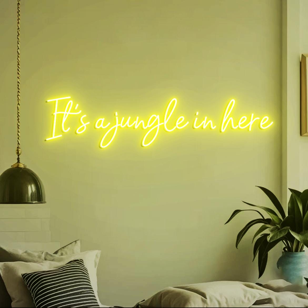 Custom Neon Sign It's a jungle in here, Jungle Themed Room Decor, Jungle Party Led Neon Light, Green Jungle Wall Neon Sign Light