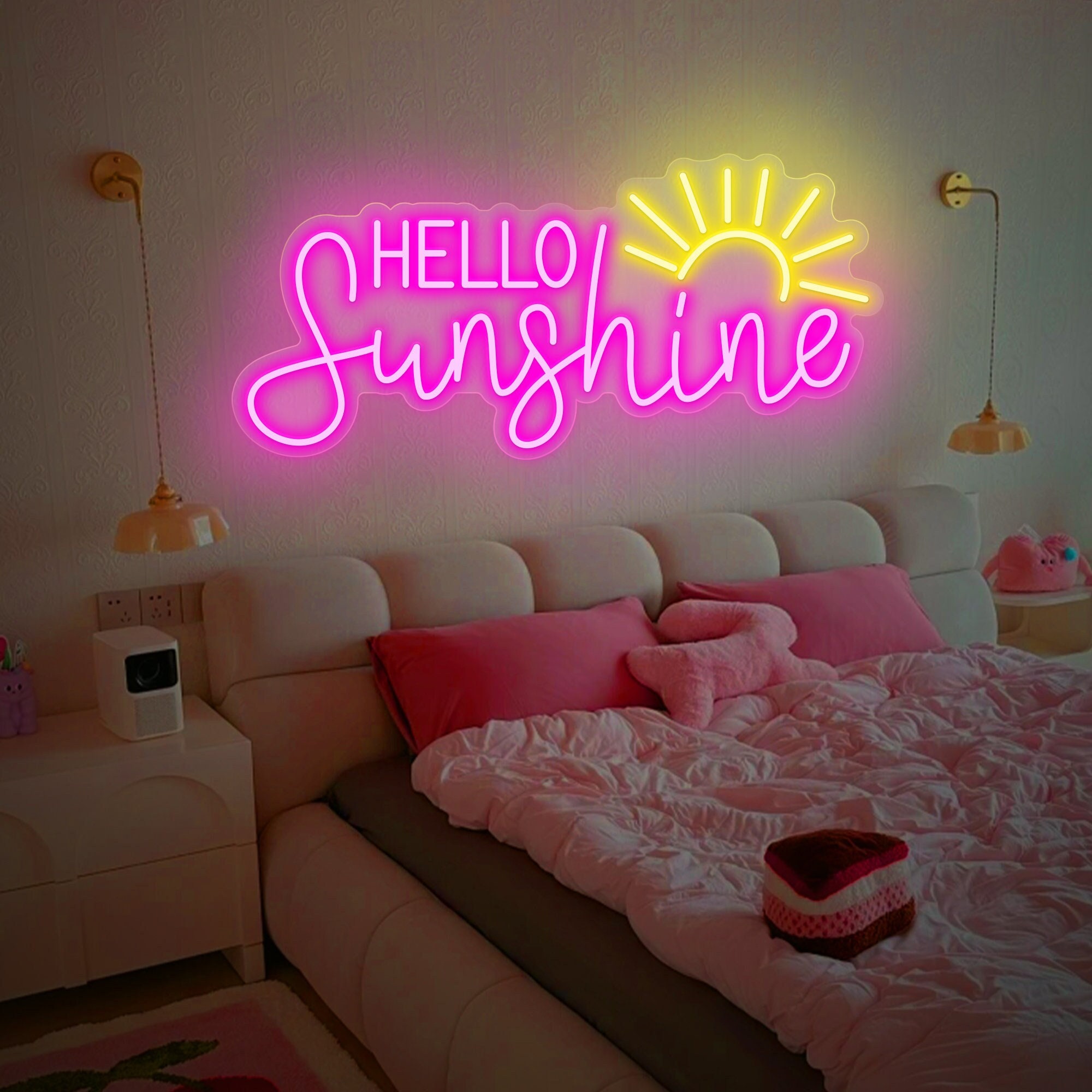 Hello Sunshine Neon Sign,Led Light Sign,Neon Sign Bedroom,Home Decor,Housewarming Gift,Welcome Sign,neon light art,Kids Room Wall Decor