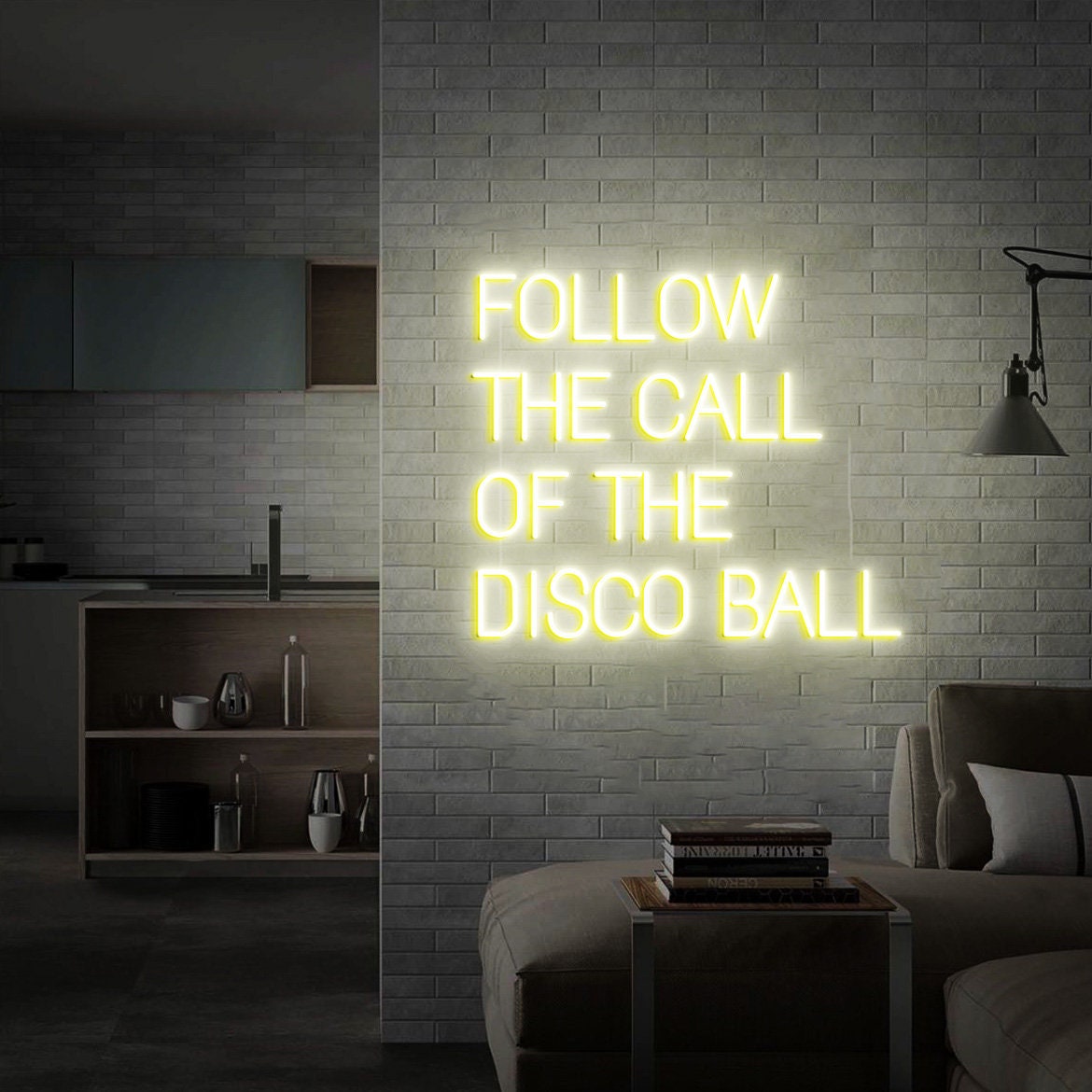 Custom Neon Sign Follow the Call of the Disco Ball Wall Decor Neon Light for Bar Sign Disco Party Decorations
