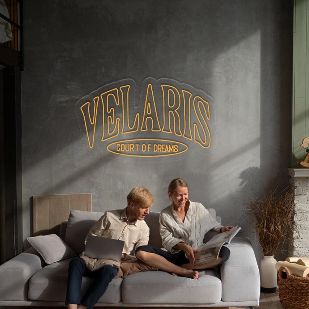 Velaris ACOTAR Neon Sign, To The Stars Who Listen Quote Neon, Velaris Night Court Rhysand Feyre Licensed, SJM Universe Merch Bookish Gifts