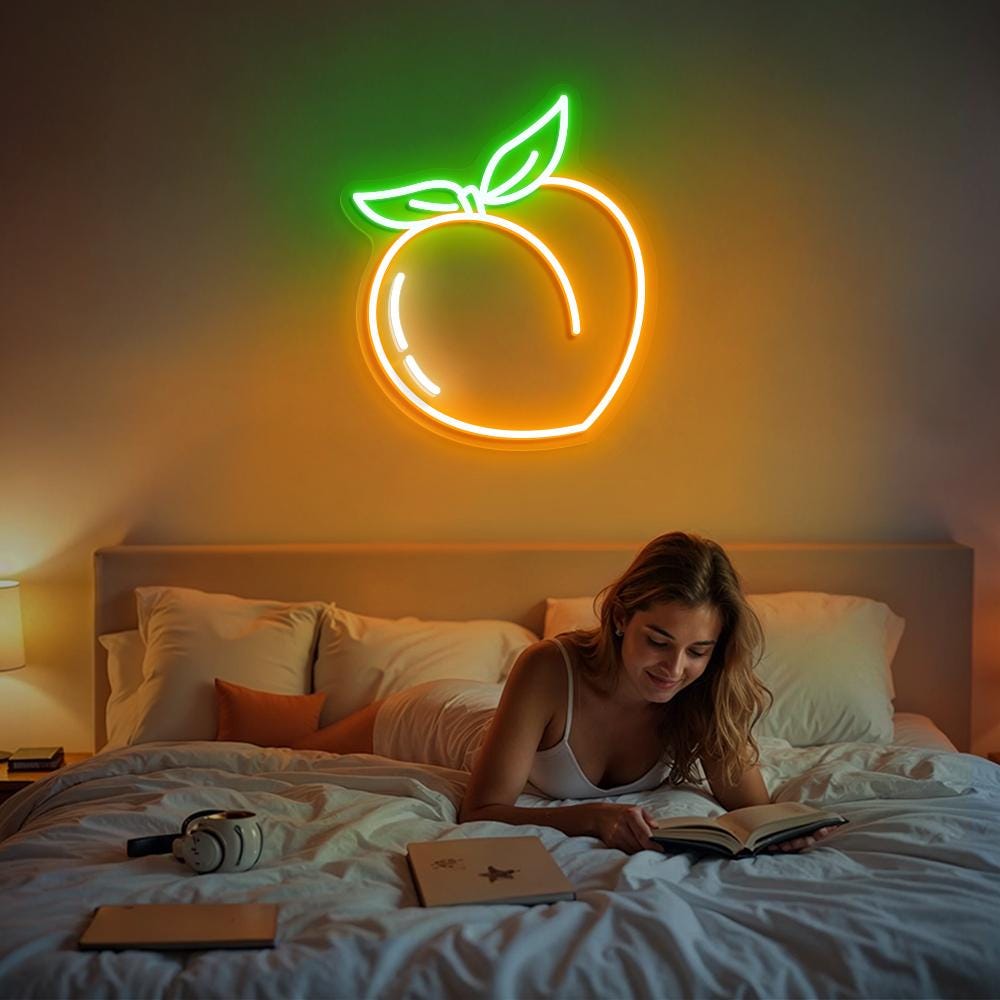 Peach Neon Sign, Fruit Led Sign, Peach Led Sign, Peach Neon Decor for Bedroom Living Room, Peach LED Sign, Fruit Neon Sign, Custom Neon Sign