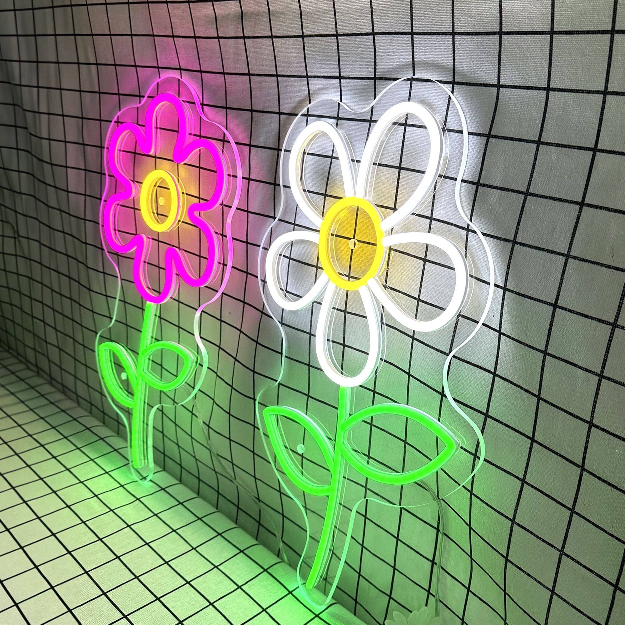 Flowers Neon Light, Neon Sign Light Decor, Led Flower Wall Backdrop, Bedroom Neon Lights, Flower Sign Led Light Wall Art Decor