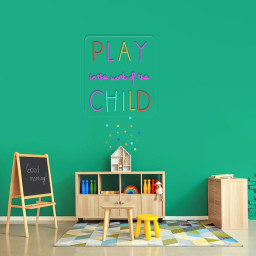 Play Is The Work Of The Child Neon Sign, Positive Affirmation, Kids Wall Neon, Growth Mindset, Classroom Decor, Positive Classroom Gifts