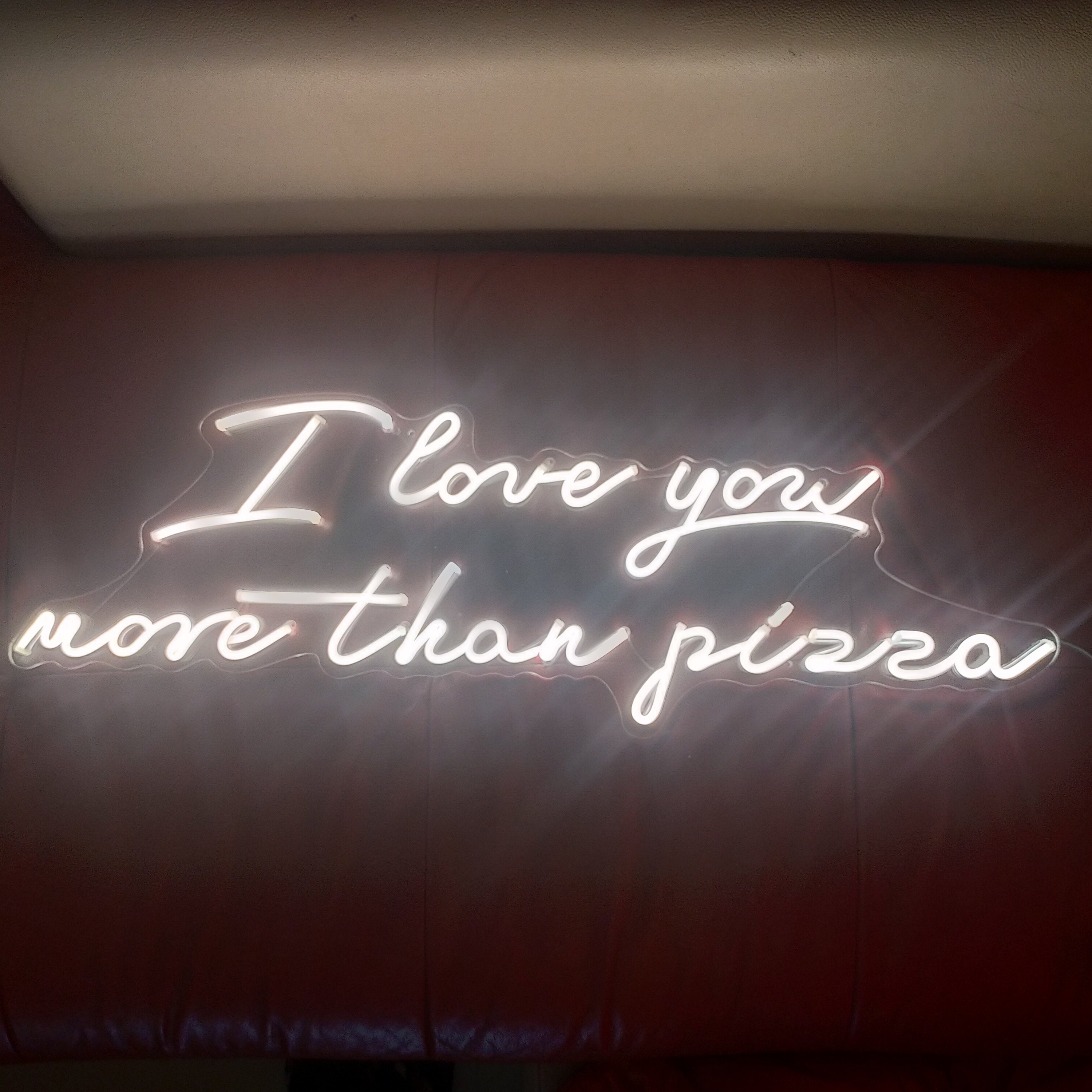 Custom Neon Sign I Love You More Than Pizza Neon Signs